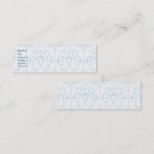 青いエレガント-細い スキニー名刺 (正面/裏面)