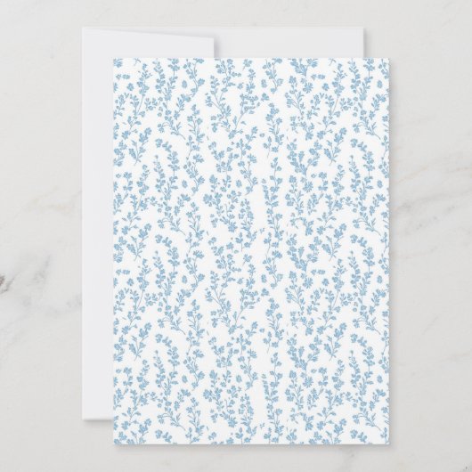 青いエレガントChinoisery男の子の赤ちゃんシャワー 招待状 (裏面)