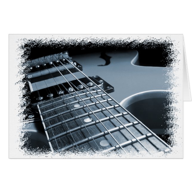 青いエレキギターのクローズアップ (正面横)