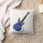 青いエレキギター音楽graphic.png クッション (ブランケット)