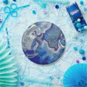 青いエージェート液体大理石 ペーパープレート (パーティー)