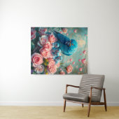 青いオウムとベビー タペストリー (インサイチュ(横))