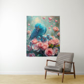 青いオウムとベビー タペストリー (インサイチュ)