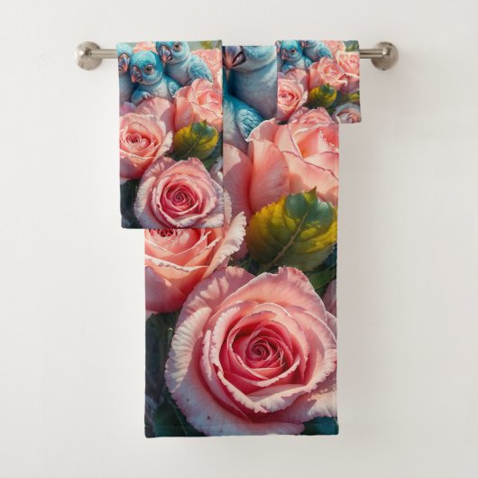 青いオウムとベビー バスタオルセット (インサイチュ)