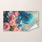 青いオウムとベビー バスタオルセット (ハンドタオル)