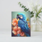 「青いオウムのグリーティングカード シーズンポストカード (スタンド正面)