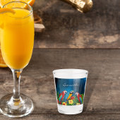 青いオウムの葉鳥の名前 ショットグラス