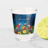 青いオウムの葉鳥の名前 ショットグラス (正面)