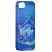 青いオオカミのiPhoneの5/5Sカスタムな場合の|オオカミのデザイン Case-Mate iPhoneケース (裏面/右)