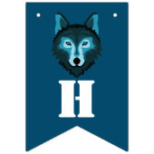 青いオオカミ ハロウィンパーティー バンティングフラッグ (第1の旗)