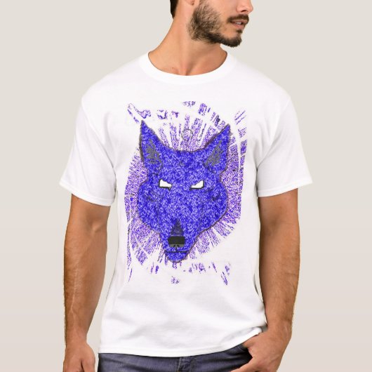 青いオオカミ Tシャツ (正面)