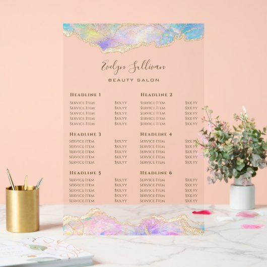 青いオパールデザイン価格表 アクリルサイン (ウェディング)