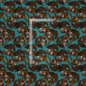 青いオランウータン ファブリック (タイル)