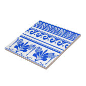 青いオランダの波の花 タイル (側面)