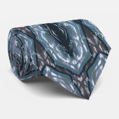 青いオリエンタル幾何学模様の装飾 ネクタイ (ロール)