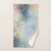 青いオレンジとピンクの抽象芸術設計 バスタオルセット (ハンドタオル)