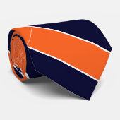 青いオレンジと白ストライプの- ネクタイ (ロール)