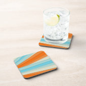 青いオレンジのストライプなコースター コースター (右側)