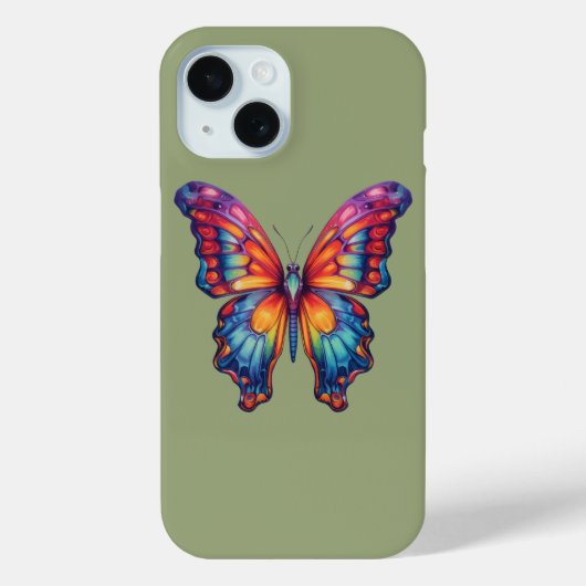 青いオレンジの羽を持つ蝶 Case-Mate iPhoneケース (裏面)