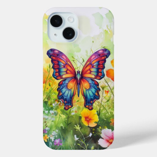 青いオレンジの羽を持つ蝶 Case-Mate iPhoneケース (裏面)