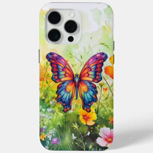 青いオレンジの羽を持つ蝶 Case-Mate iPhoneケース (裏面)