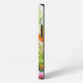 青いオレンジの羽を持つ蝶 iPhoneケース (左側面)