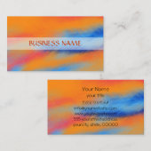 青いオレンジ絵画の抽象美術10 名刺 (正面/裏面)
