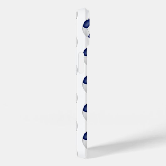 青いオレンジ色のサッカーボールモノグラムの模様 Case-Mate iPhoneケース (裏面 / 右)