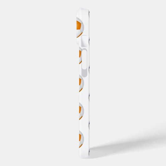 青いオレンジ色のサッカーボールモノグラムの模様 Case-Mate iPhoneケース (裏面 / 左)