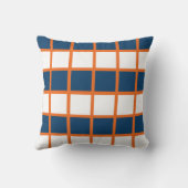 青いオレンジ色のチェッカーボードチェック クッション (裏面)