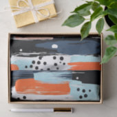 青いオレンジ色のブラシストローク抽象芸術パターン 薄葉紙 (ギフト)