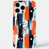 青いオレンジ色のブラシストローク抽象芸術パターン Case-Mate iPhoneケース (裏面)
