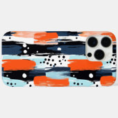 青いオレンジ色のブラシストローク抽象芸術パターン Case-Mate iPhoneケース (裏面 (横))