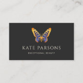 青いオレンジ色のリアルな蝶 名刺 (正面)