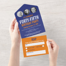 青いオレンジ色の写真の円45番目の誕生日