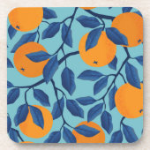 青いオレンジ色の分岐パターン コースター (正面)