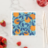 青いオレンジ色の分岐パターン スタンダードカクテルナプキン (インサイチュ)