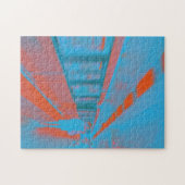 青いオレンジ色の地下鉄のパリの女性の芸術 ジグソーパズル (横)