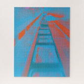 青いオレンジ色の地下鉄のパリの女性の芸術 ジグソーパズル (縦)