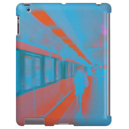 青いオレンジ色の地下鉄のパリの女性の芸術 iPhone 13ケース