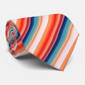 青いオレンジ色の線のパターン ネクタイ (ロール)
