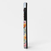青いオレンジ色の蝶々 フラワー iPhone / iPad カバー (裏面/左)
