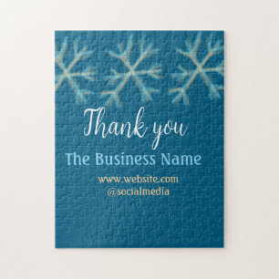 青いオレンジ色の雪がビジネス名のクリスマスを追加 ジグソーパズル