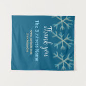 青いオレンジ色の雪がビジネス名のクリスマスを追加 タペストリー (正面(横))