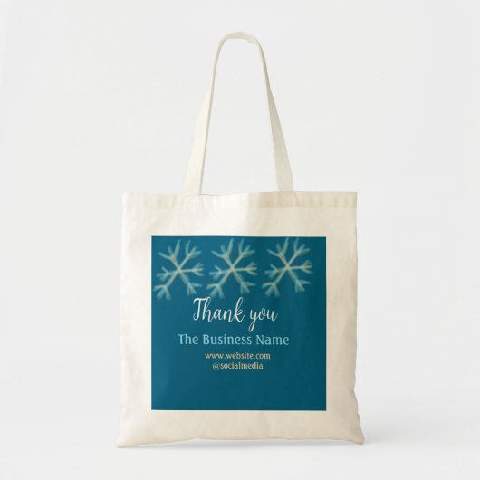 青いオレンジ色の雪がビジネス名のクリスマスを追加 トートバッグ (正面)