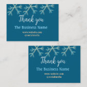 青いオレンジ色の雪がビジネス名のクリスマスを追加 ノートカード (正面/裏面)