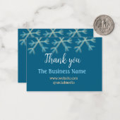 青いオレンジ色の雪がビジネス名のクリスマスを追加 ノートカード (正面/裏面インサイチュ)