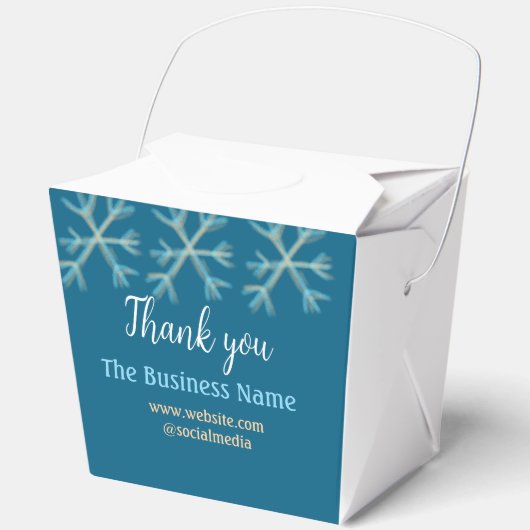 青いオレンジ色の雪がビジネス名のクリスマスを追加 フェイバーボックス (正面)