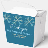 青いオレンジ色の雪がビジネス名のクリスマスを追加 フェイバーボックス (裏面)