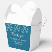 青いオレンジ色の雪がビジネス名のクリスマスを追加 フェイバーボックス (見開き)